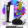 Advertisement featuring a disposable vaping device named 'Bang King 30000 Pro ' with Raspberry Dark Sparkle flavor, capable of 30,000 puffs, 36mL e-liquid capacity, and an 850mAh battery.