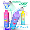 Marketing Image For Bang King Triplebang King Triple 45000 E-Cigarettes Showcasing Colorful Cylindrical Designs With Features Like 45,000 Puffs, Rotating Cigarette Buts For Three Flavors, And A Type-C Rechargeable Battery.