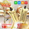 Bang Gold 42000 Promotional Image For A Golden E-Shisha Head Offering Multiple Features, Including 12 Flavors, Up To 42,000 Puffs, 1000Mah Battery, And Usb-Type-C Charging, With A Decorative Gift-Themed Background.