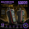Promotional graphic for Bang King - 12 Star Signs 50k rechargeable disposable vape, Black Gold Edition, showing two black devices and feature icons