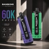 Promotional graphic for Bang king Shisha 60k showing two colorful vape devices and text advertising 60K puffs