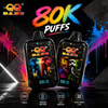 Qq Bang 80K Puffs Vape Ad Showing Two Colorful Elephant-Themed Devices And Feature Icons For Type-C, 650Mah Battery, Lcd Display, And Dual Mesh