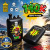 Promotional graphic for Bang Blaze 140K triple-flavor vape devices with product features and EU warehouse badge