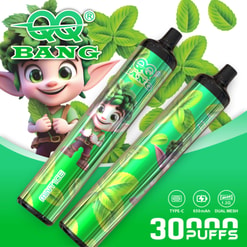 **Generating Alt Text** I Need To Create Concise Alt Text For What Seems To Be A Vape Ad. The User Is Specifically Asking For Just The Alt Text, So I’ll Focus On Conveying The Essential Details Clearly. I Want To Make Sure It’s Descriptive Enough For Someone Who Can't See The Image While Keeping It Straightforward. Let’s Focus On Key Elements Without Overwhelming Specifics. I’m Working To Get It Right For The User! Promotional Graphic For “Qq Bang” Featuring A Cartoon Elf Character With Green Hair And Leaf Motifs, Two Green Transparent Vape Devices, And Text Highlighting “Type-C,” “650 Mah,” “Dual Mesh 1.2Ω,” And “30000 Puffs.”