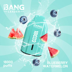 Blue Bang Leader 18000 Puffs Blueberry Watermelon Vape With Fruit And Splash Graphics