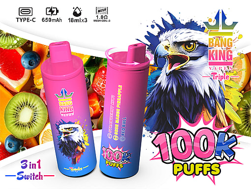Bang King Triple 100K – Cigarette électronique jetable à triple saveur avec 100 000 bouffées Meta Description – Image 6