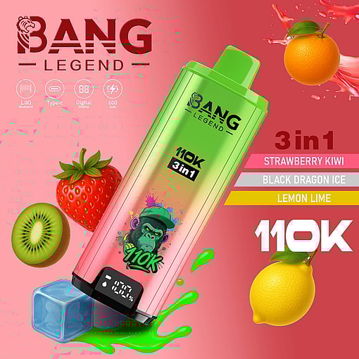 Bang Legend 110K 3in1 - 110000 sbuffi VAPE usa e getta con triplo sapore e amplificatore;
