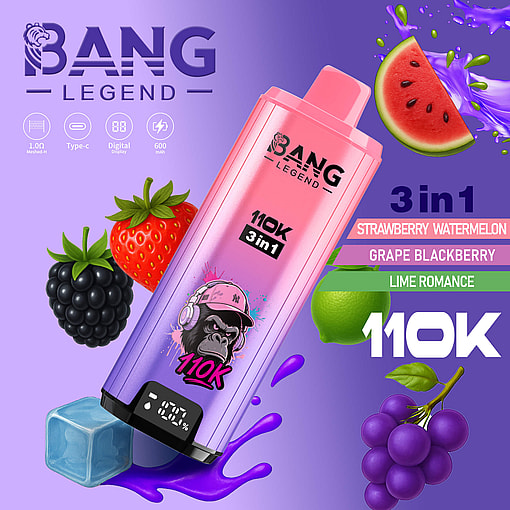 Bang Legend 110K 3in1 - 110000 sbuffi VAPE usa e getta con triplo sapore e amplificatore;