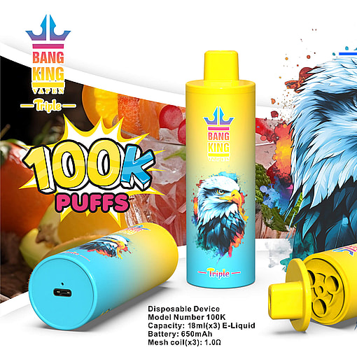 Bang King Triple 100K – Triple-Flavor E-cigarett för engångsbruk med 100 000 bloss Meta Description - Bild 4