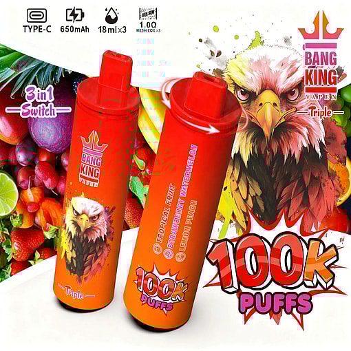 Bang King Triple 100K – Triple-Flavor E-cigarett för engångsbruk med 100 000 bloss Meta Description - Bild 7