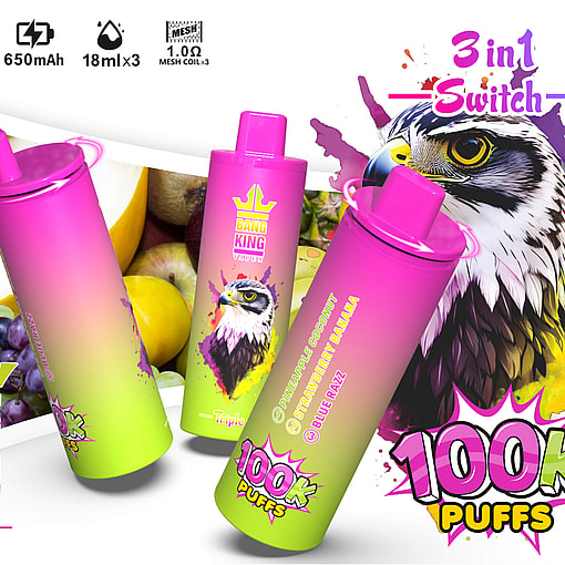 Bang King Triple 100K – Triple-Flavor E-cigarett för engångsbruk med 100 000 bloss Meta Description - Bild 8