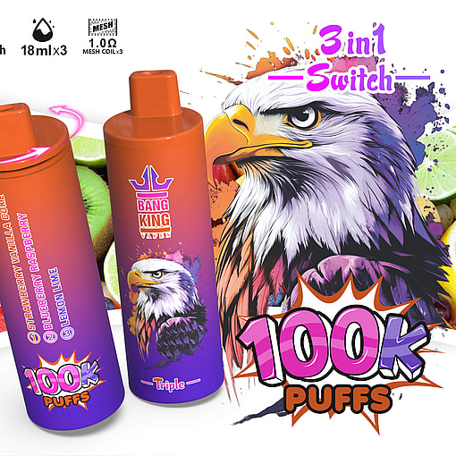 Bang King Triple 100K – Trippel-flavor E-cigarett för engångsbruk med 100 000 bloss Meta Description - Bild 11