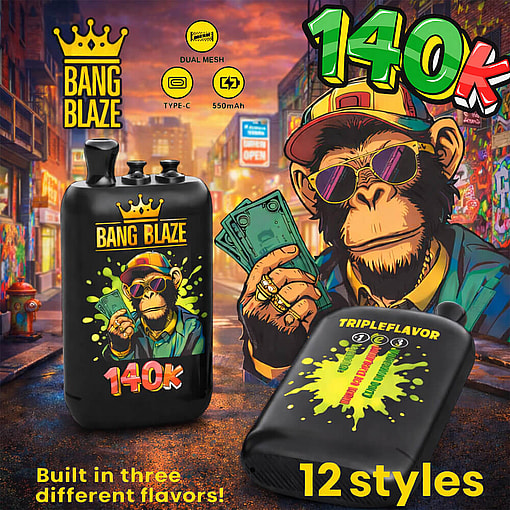 Bang Blaze 140K Disposable E-Cigarette – 140000 Puffs Triple-Flavor Rechargeable Vape - Image 12
