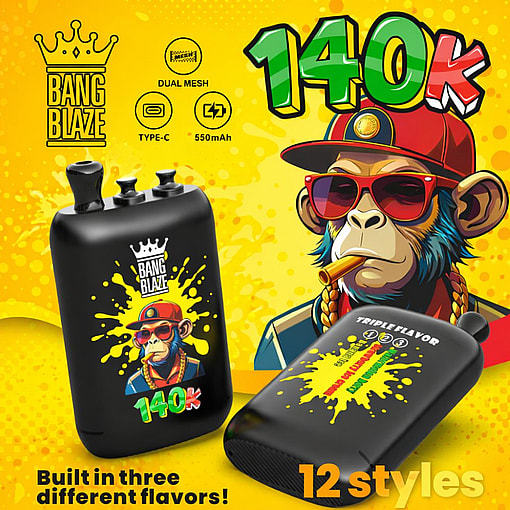 Bang Blaze 140K Disposable E-Cigarette – 140000 Puffs Triple-Flavor Rechargeable Vape - Image 13
