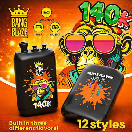 Bang Blaze 140K Disposable E-Cigarette – 140000 Puffs Triple-Flavor Rechargeable Vape - Image 4