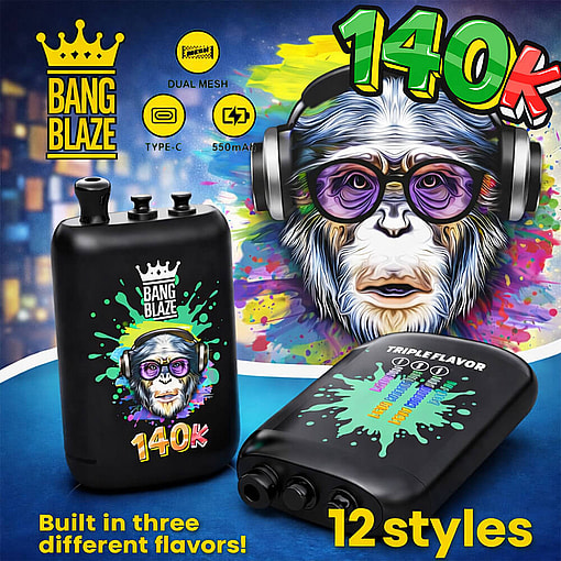 Bang Blaze 140K Disposable E-Cigarette – 140000 Puffs Triple-Flavor Rechargeable Vape - Image 6