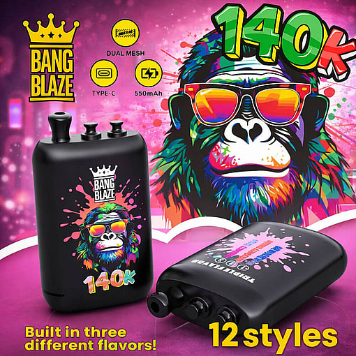 Bang Blaze 140K Disposable E-Cigarette – 140000 Puffs Triple-Flavor Rechargeable Vape - Image 9