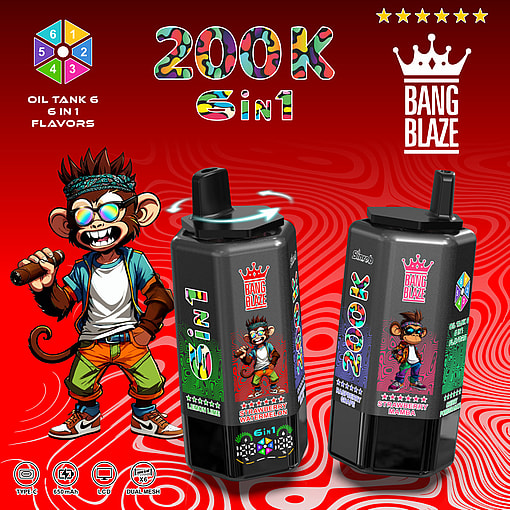 Bang Blaze 200K – Cigarette électronique haute capacité de 200 000 bouffées avec bobines maillées et écran intelligent – Image 2