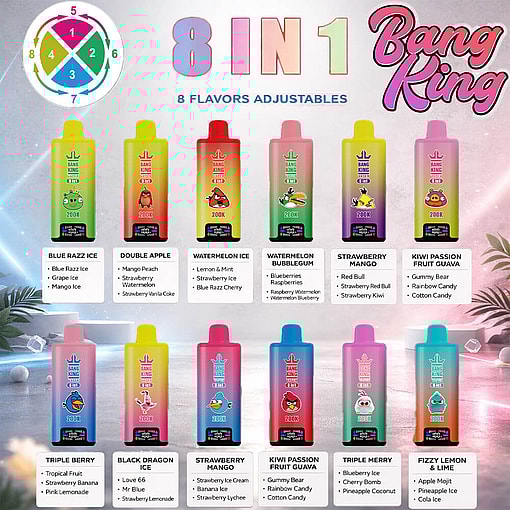 Bang King 200K Vape Usa E Getta – Dispositivo Ricaricabile 200000 Puff Aroma 8-In-1 - Immagine 14