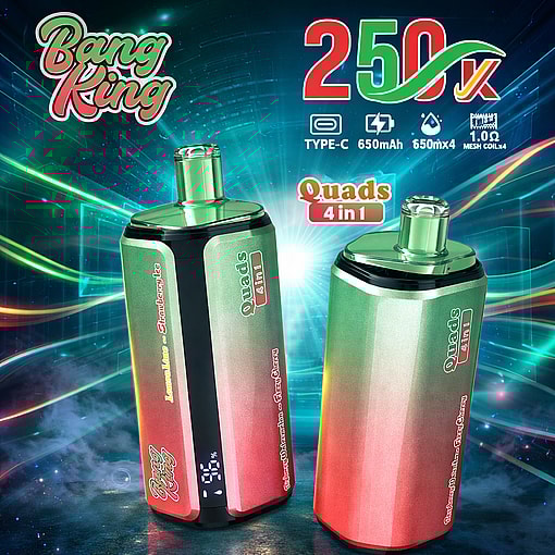 Bang King 250K Disposable Vape 250000 Puffs Rechargeable Four Flavors Device - Image 7