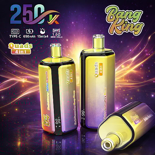 Bang King 250K Disposable Vape 250000 Puffs Rechargeable Four Flavors Device - Image 9